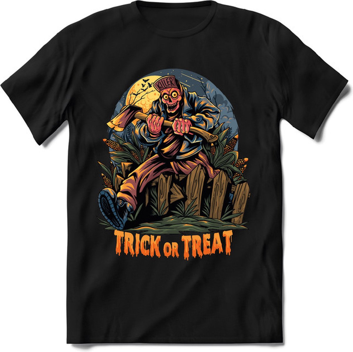 Halloween T-Shirt | Horror  Kleding Heren / Dames | Weerwolf , Monster , Vleermuis en Pompoen  Shirt |